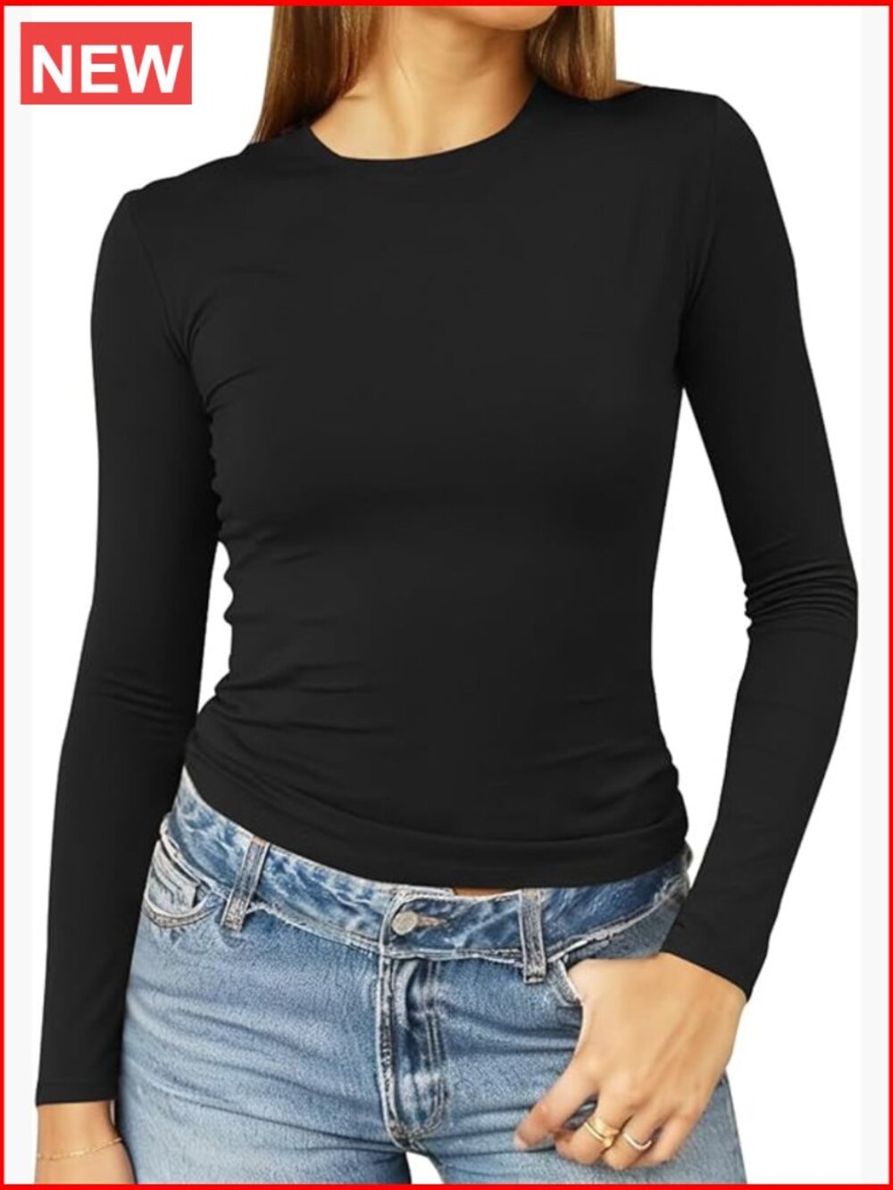 Long Sleeve Slim Fit Crop Top, Rayon Spandex Blend, Y2K Style